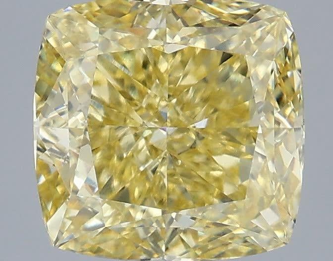 3.03 Ct. Fancy Yellow Cushion Lab Grown Diamond