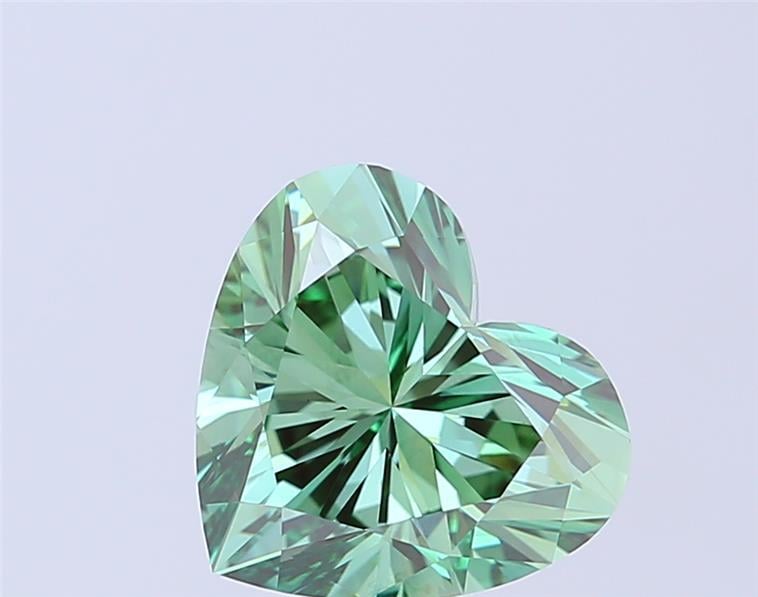3.03 Ct. Fancy Vivid Green Heart Lab Grown Diamond