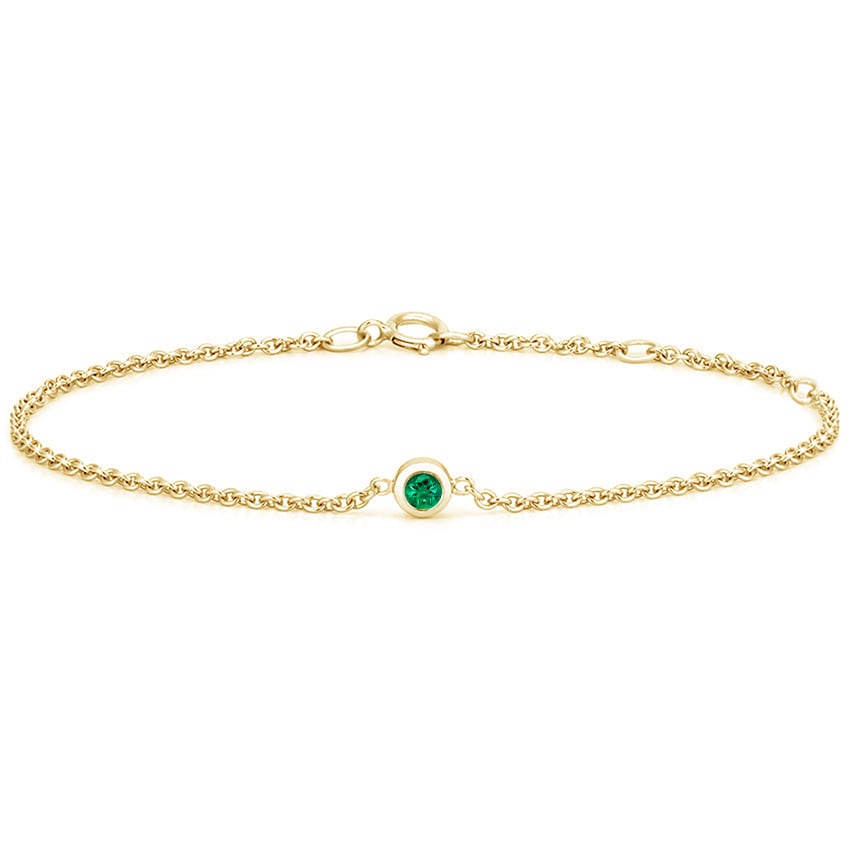 18K Yellow Gold Emerald Bezel Bracelet | Brilliant Earth