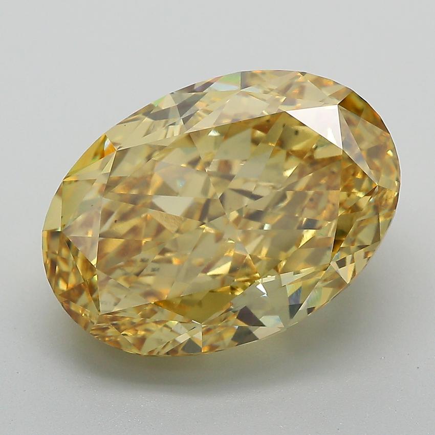 11.83 Ct. Fancy Vivid  Yellow Oval Lab Grown Diamond
