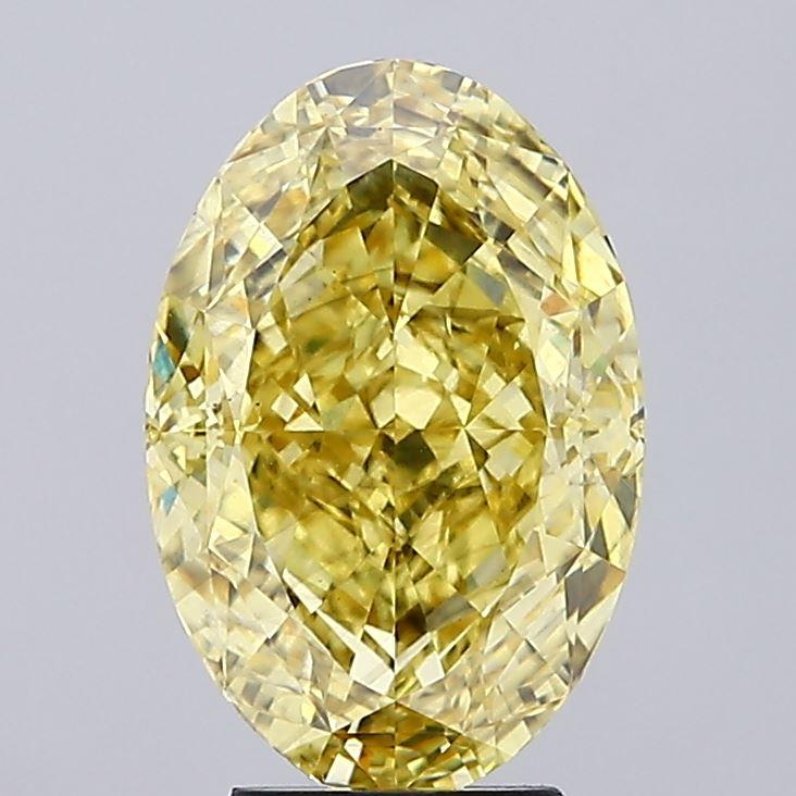 5.41 Ct. Fancy Vivid Yellow Oval Lab Grown Diamond