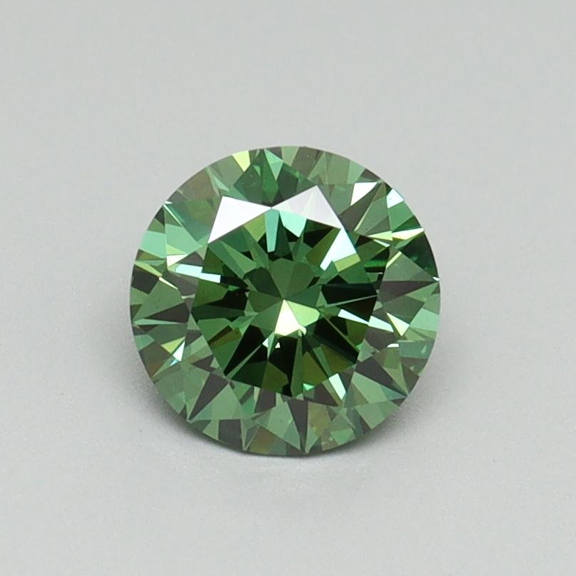 0.72 Ct. Fancy Vivid Green Round Lab Grown Diamond