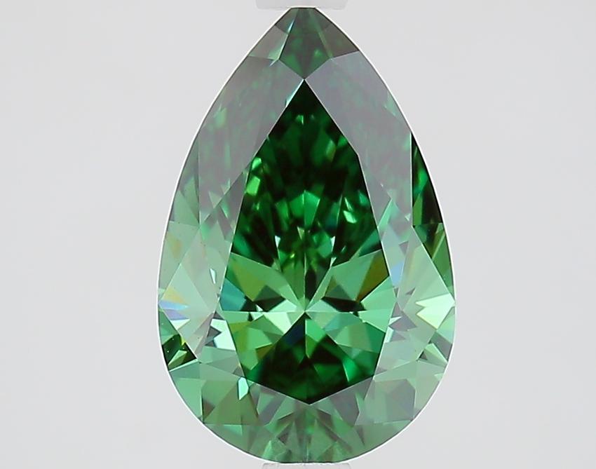 2.02 Ct. Fancy Vivid Green Pear Lab Grown Diamond