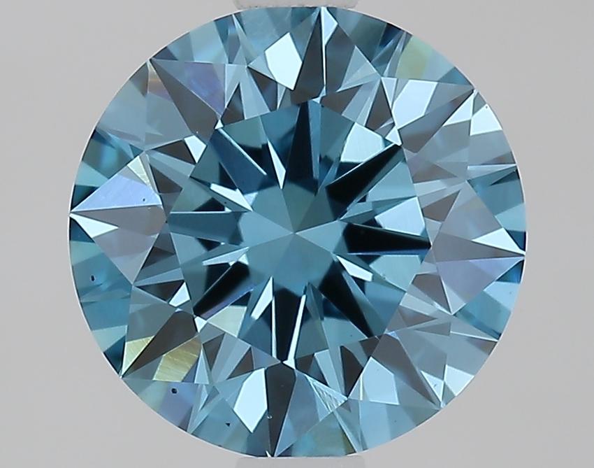 1.73 Ct. Fancy Vivid Blue Round Lab Grown Diamond