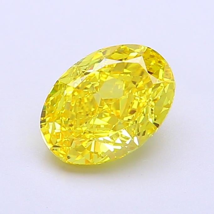 1.36 Ct. Fancy Intense  Yellow Oval Lab Grown Diamond