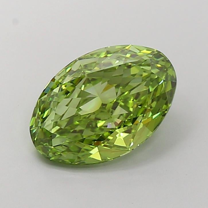 4.02 Ct. Fancy Vivid Green Oval Lab Grown Diamond