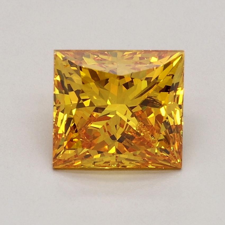 1.39 Ct. Fancy Vivid Orangy Yellow Princess Lab Grown Diamond