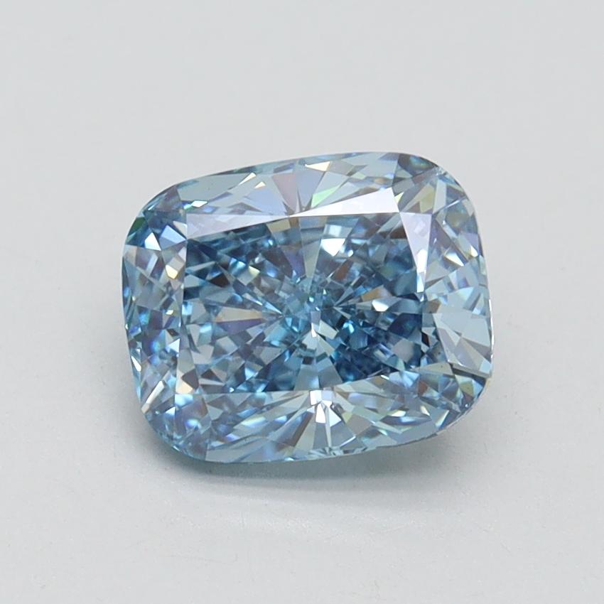 1.53 Ct. Fancy Vivid Blue Cushion Lab Grown Diamond