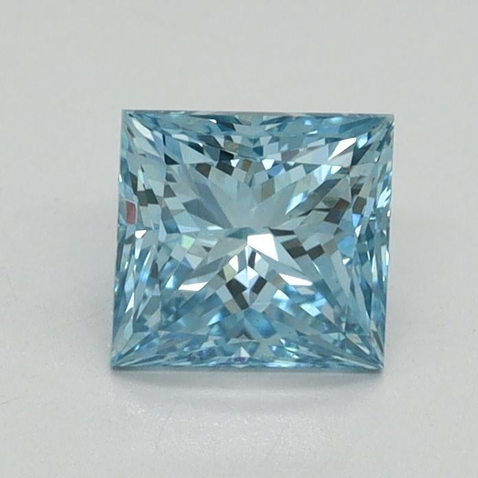 0.90 Ct. Fancy Vivid Blue Princess Lab Grown Diamond
