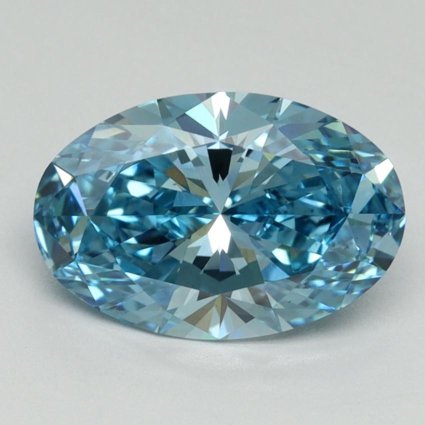 2.28 Ct. Fancy Vivid Blue Oval Lab Grown Diamond