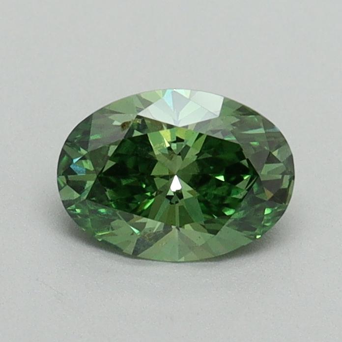 0.57 Ct. Fancy Vivid Green Oval Lab Grown Diamond