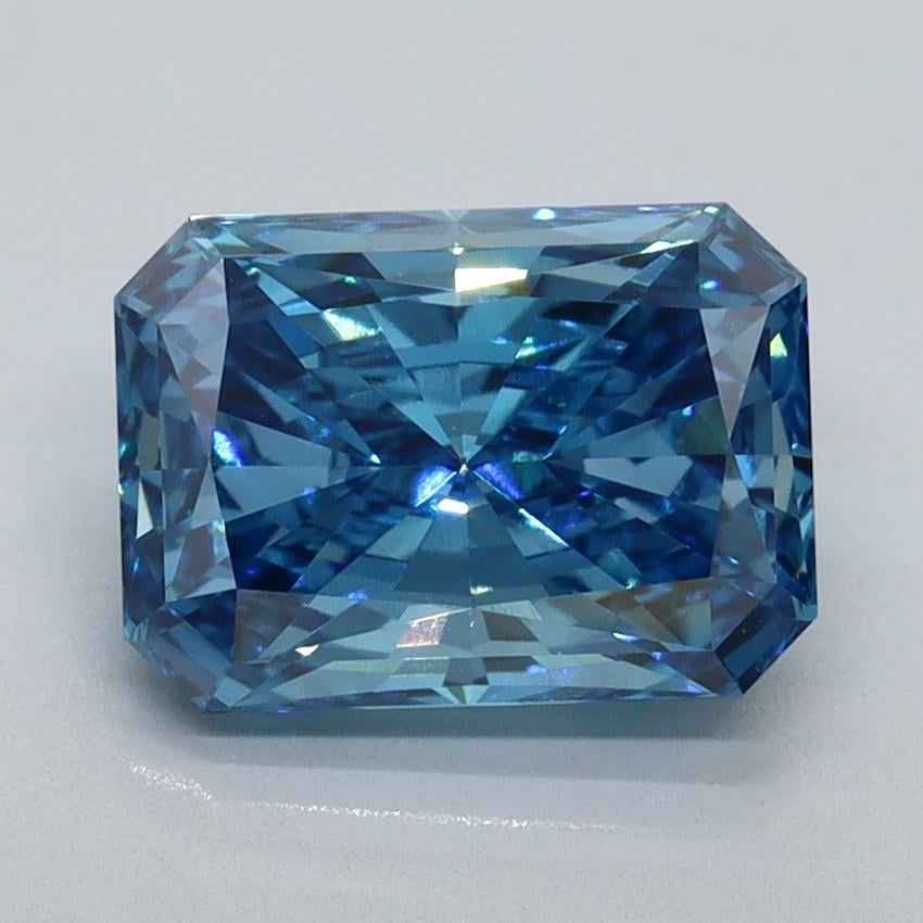 2.11 Ct. Fancy Vivid Blue Radiant Lab Grown Diamond