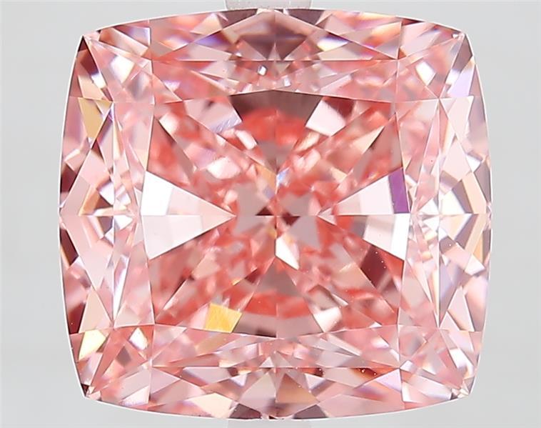 8.03 Ct. Fancy Vivid  Pink Cushion Lab Grown Diamond