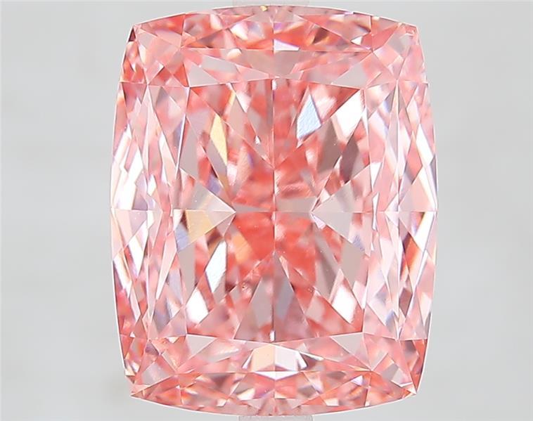 6.66 Ct. Fancy Vivid  Pink Cushion Lab Grown Diamond