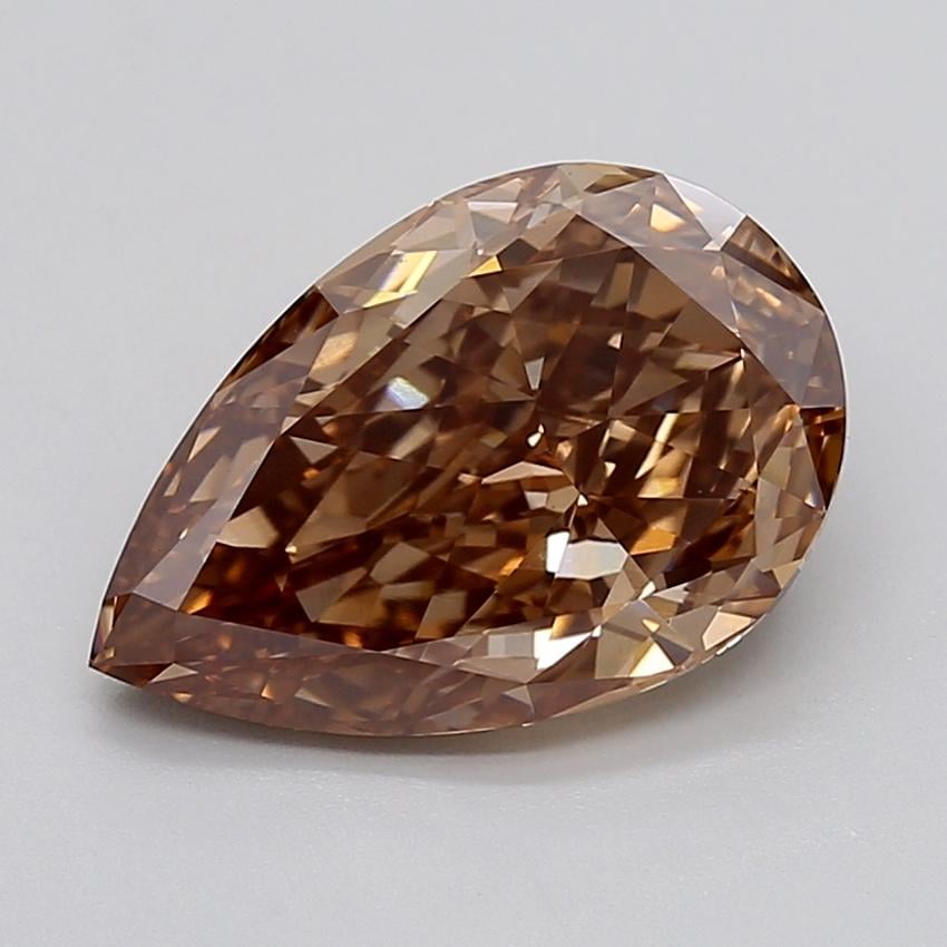 4.54 Ct. Fancy  Brown Pear Lab Grown Diamond