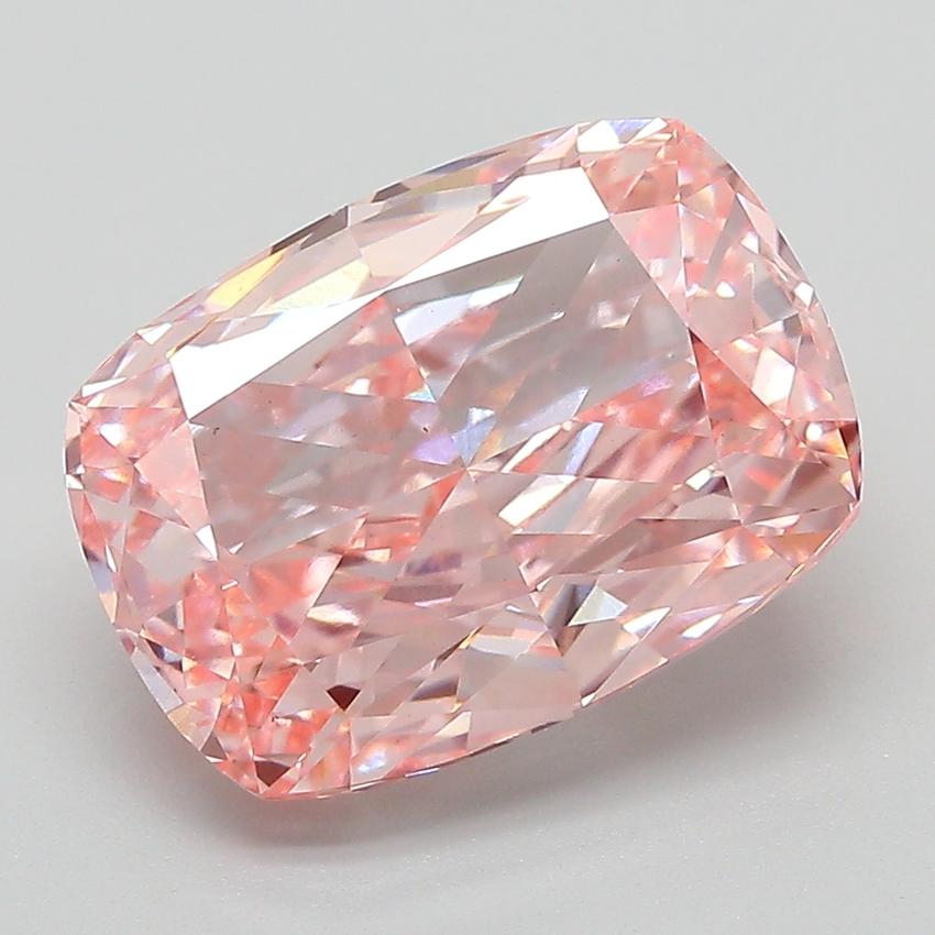 5.01 Ct. Fancy Vivid  Pink Cushion Lab Grown Diamond