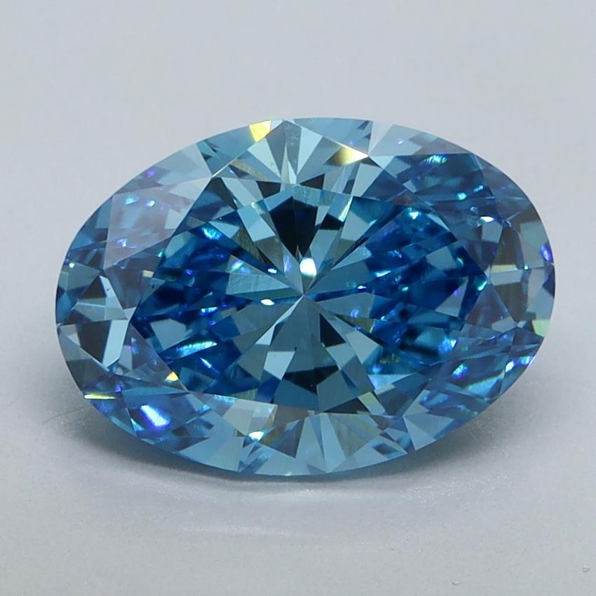 2.14 Ct. Fancy Vivid Malibu Blue Oval Lab Grown Diamond