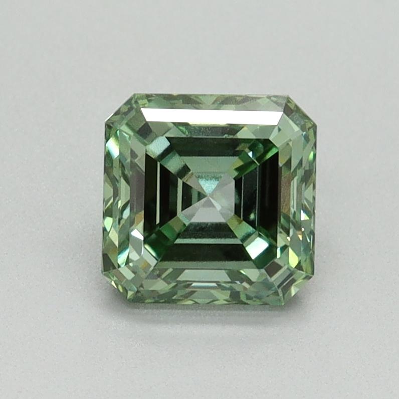 1.02 Ct. Fancy Vivid Green Asscher Lab Grown Diamond