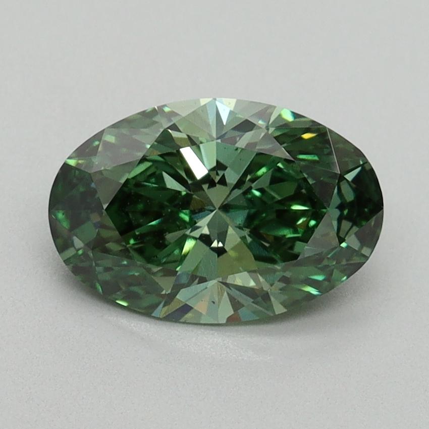 1.32 Ct. Fancy Vivid Green Oval Lab Grown Diamond