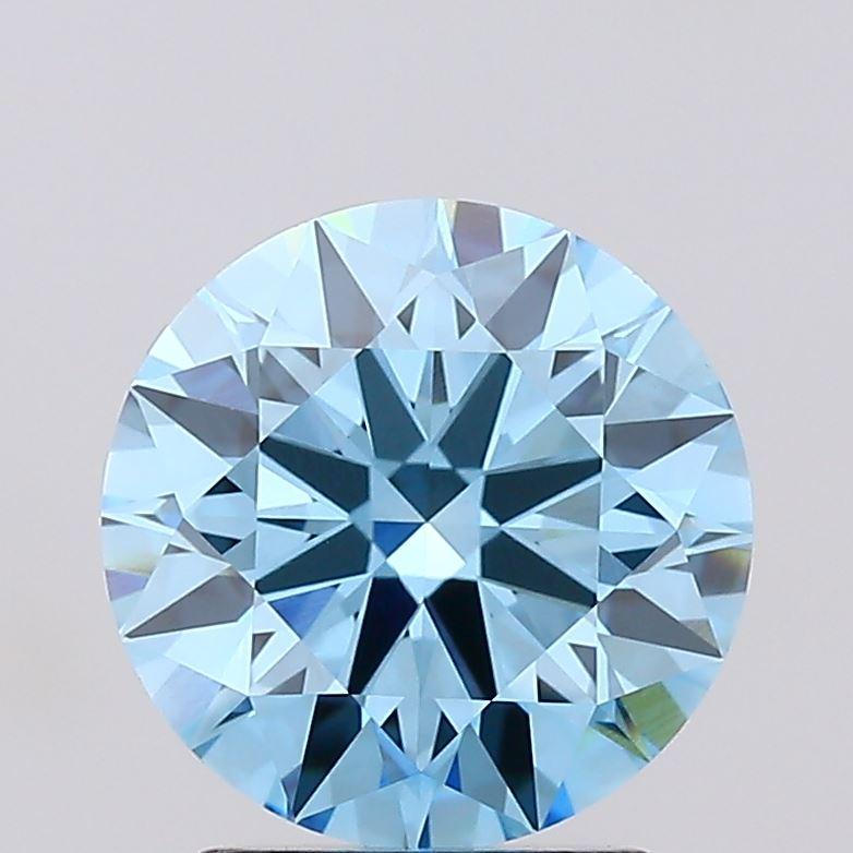 2.05 Ct. Fancy Vivid Blue Round Lab Grown Diamond