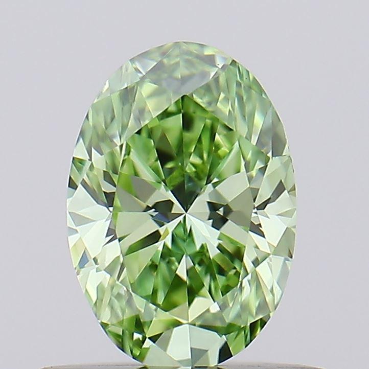 0.55 Ct. Fancy Vivid Green Oval Lab Grown Diamond