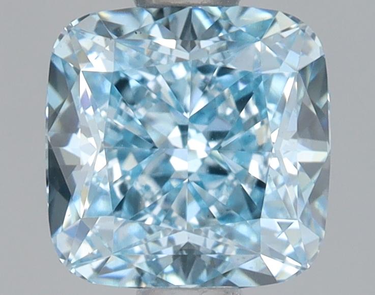 1.12 Ct. Fancy Vivid Blue Cushion Lab Grown Diamond