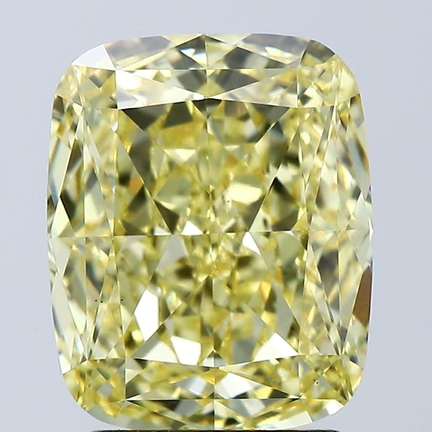 3.07 Ct. Fancy Vivid Yellow Cushion Lab Grown Diamond