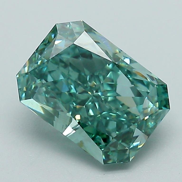 2.08 Ct. Fancy Vivid Green Radiant Lab Grown Diamond