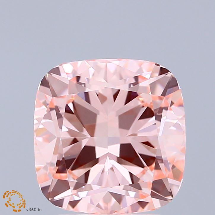 3.20 Ct. Fancy Intense Pink Cushion Lab Grown Diamond