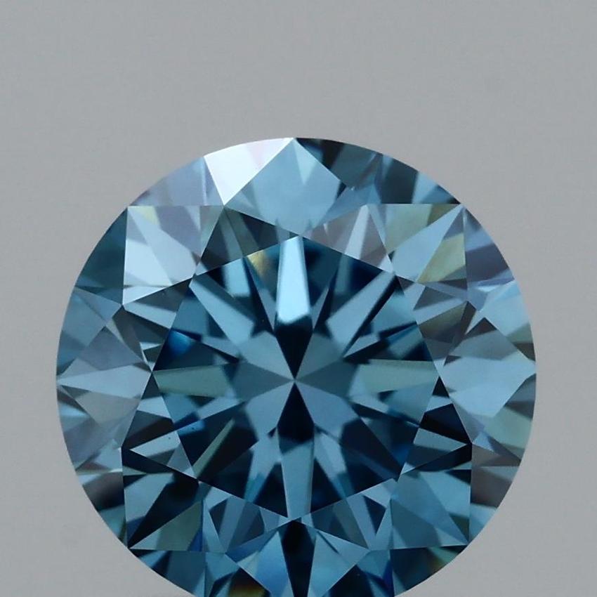 2.18 Ct. Fancy Vivid Blue Round Lab Grown Diamond