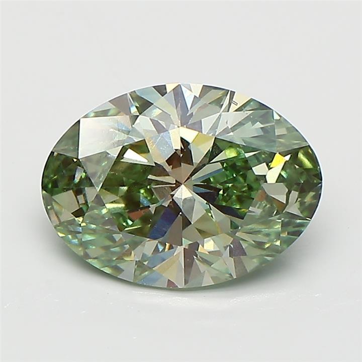 3.00 Ct. Fancy Vivid  Green Oval Lab Grown Diamond
