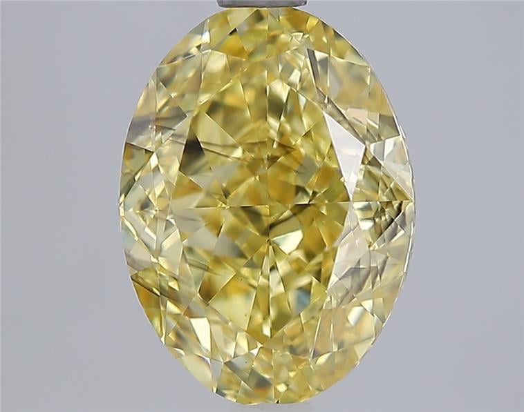 3.08 Ct. Fancy Vivid Yellow Yellow Oval Lab Grown Diamond