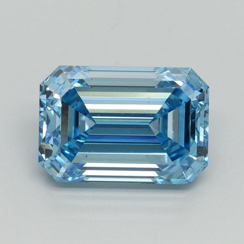 2.22 Ct. Fancy Vivid Blue Emerald Lab Grown Diamond