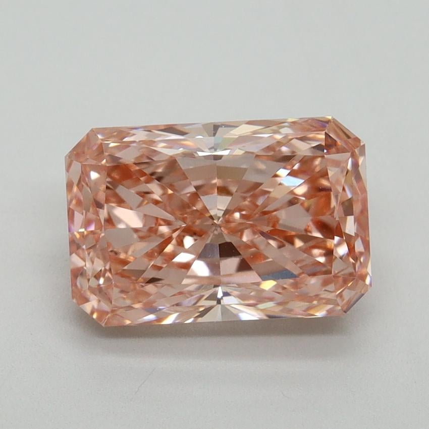 3.02 Ct. Fancy Vivid Pink Radiant Lab Grown Diamond