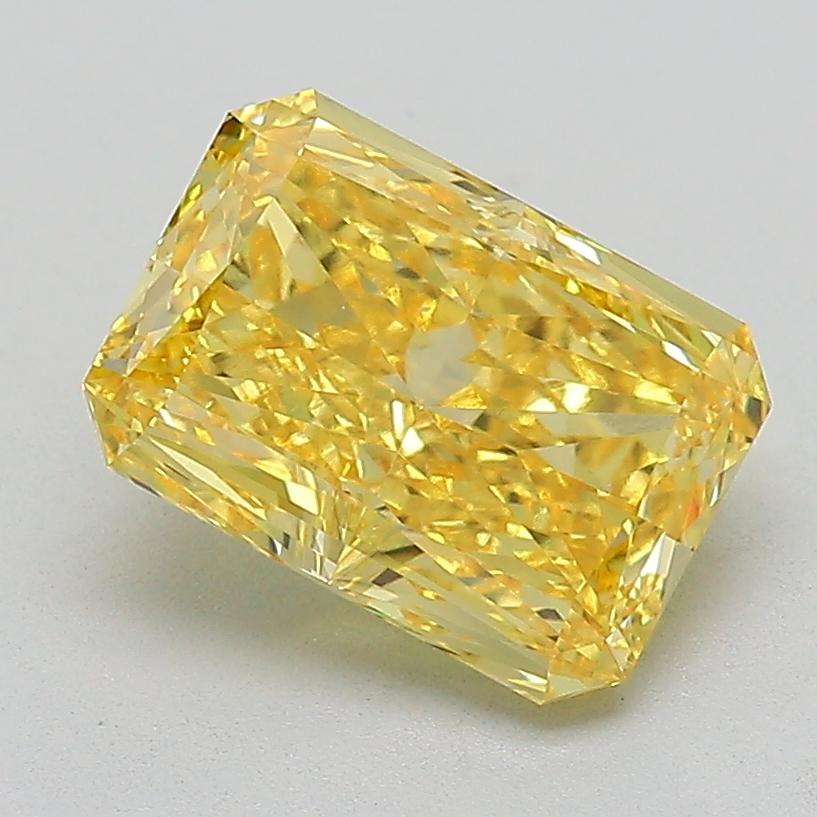 3.09 Ct. Fancy Vivid  Yellow Radiant Lab Grown Diamond