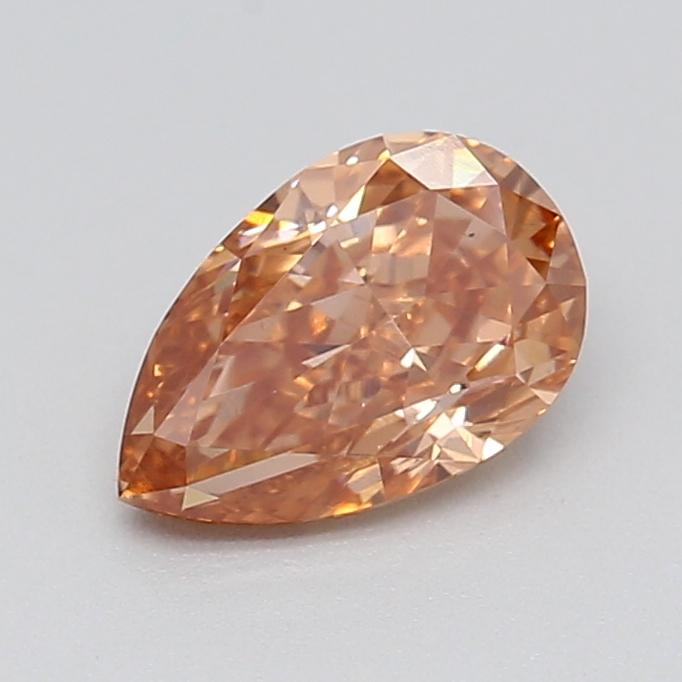0.51 Ct. Fancy Orangy Brown Pear Lab Grown Diamond
