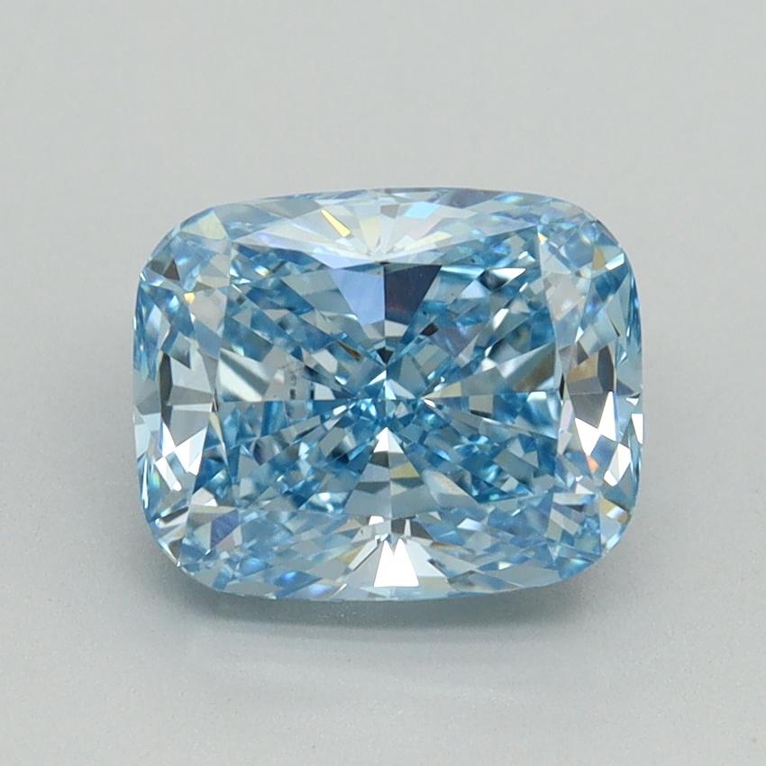 2.04 Ct. Fancy Vivid Blue Cushion Lab Grown Diamond