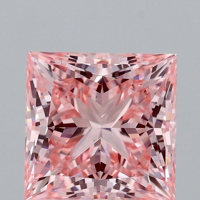3.04 Ct. Fancy Vivid Pink Princess Lab Grown Diamond