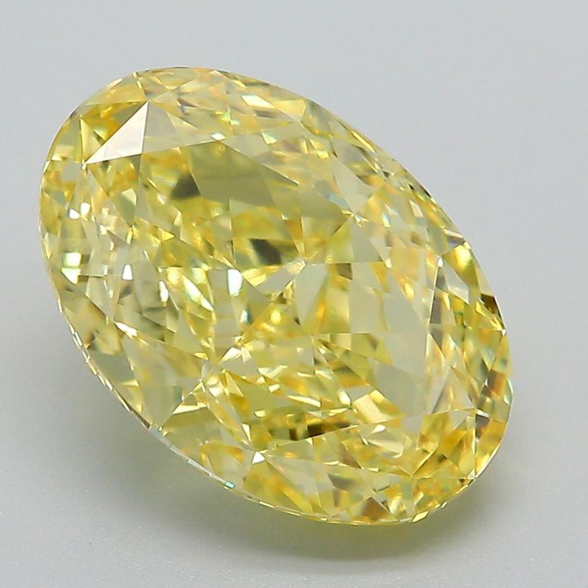 5.54 Ct. Fancy Vivid Yellow Oval Lab Grown Diamond