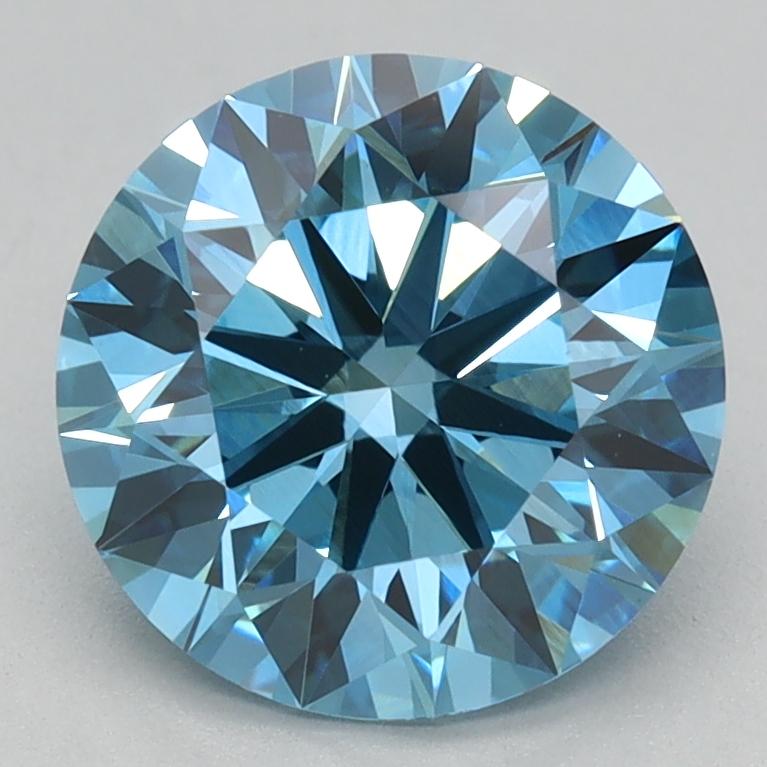 1.85 Ct. Fancy Vivid Blue Round Lab Grown Diamond