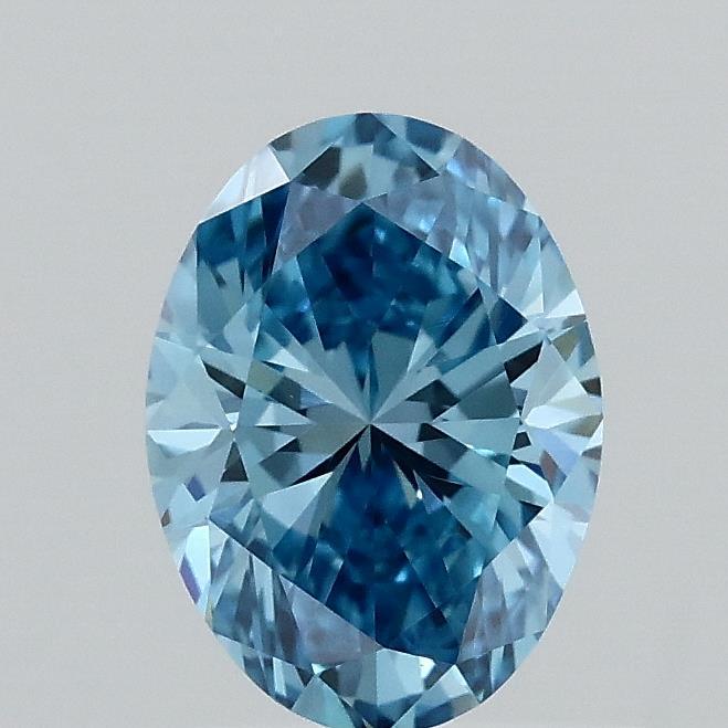 0.73 Ct. Fancy Vivid Blue Oval Lab Grown Diamond