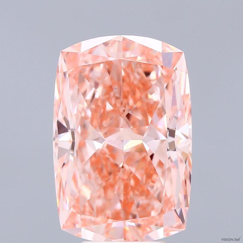 7.60 Ct. Fancy Vivid Pink Cushion Lab Grown Diamond