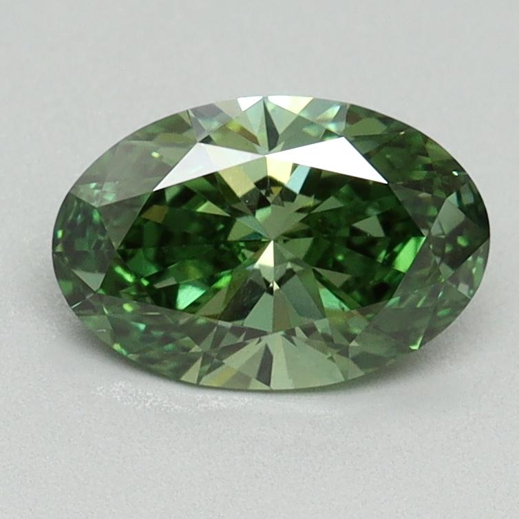 1.01 Ct. Fancy Vivid Green Oval Lab Grown Diamond