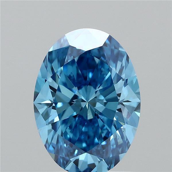 1.53 Ct. Fancy Vivid Blue Oval Lab Grown Diamond