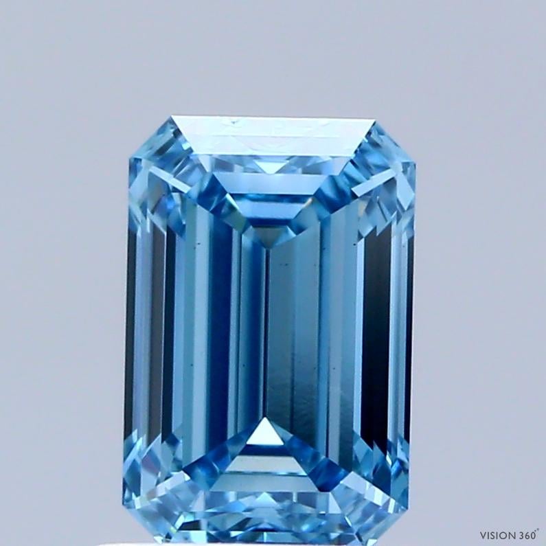 1.28 Ct. Fancy Vivid Blue Emerald Lab Grown Diamond