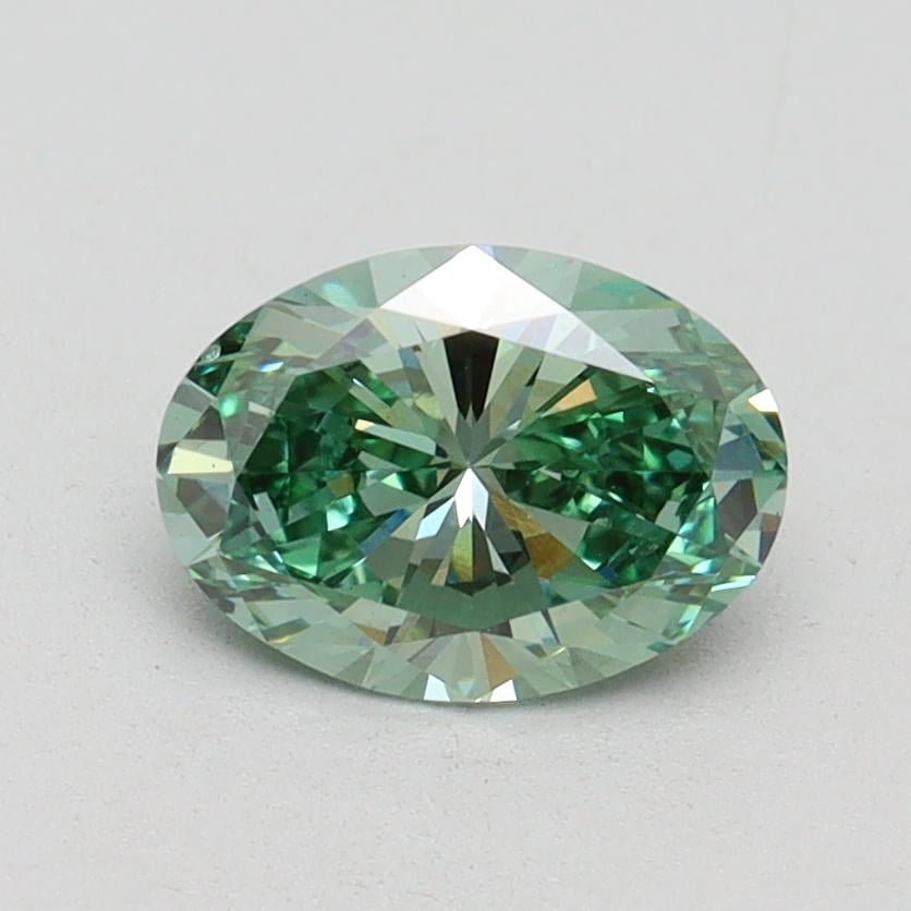 1.01 Ct. Fancy Vivid Pacific Green Oval Lab Grown Diamond