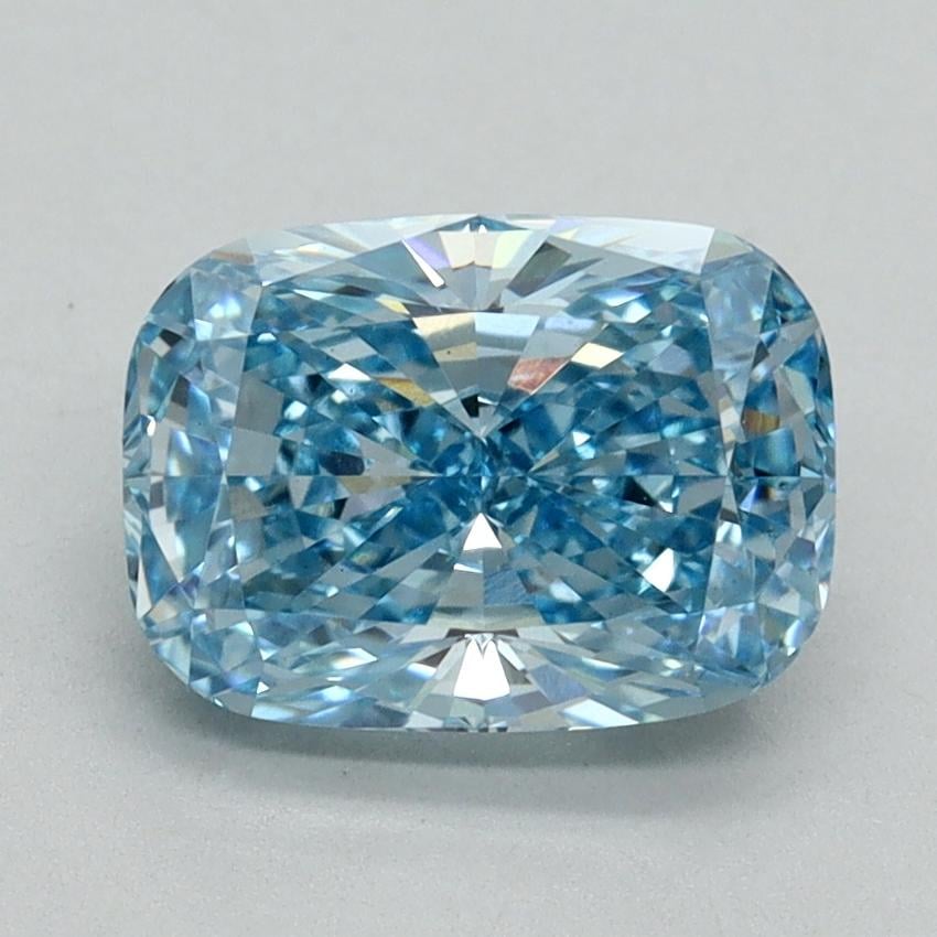 2.00 Ct. Fancy Vivid Blue Cushion Lab Grown Diamond