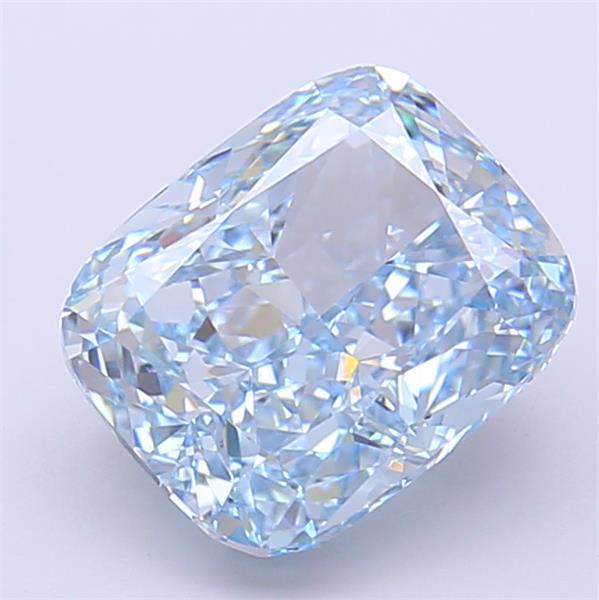3.06 Ct. Fancy Vivid Blue Cushion Lab Grown Diamond