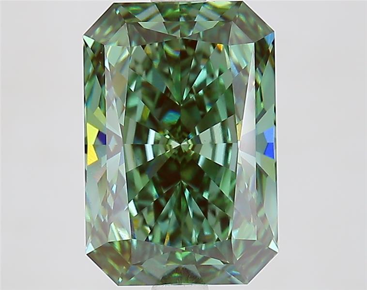 3.41 Ct. Fancy Vivid  Green Radiant Lab Grown Diamond