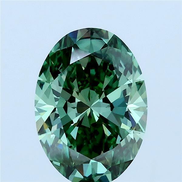1.90 Ct. Fancy Vivid Green Oval Lab Grown Diamond